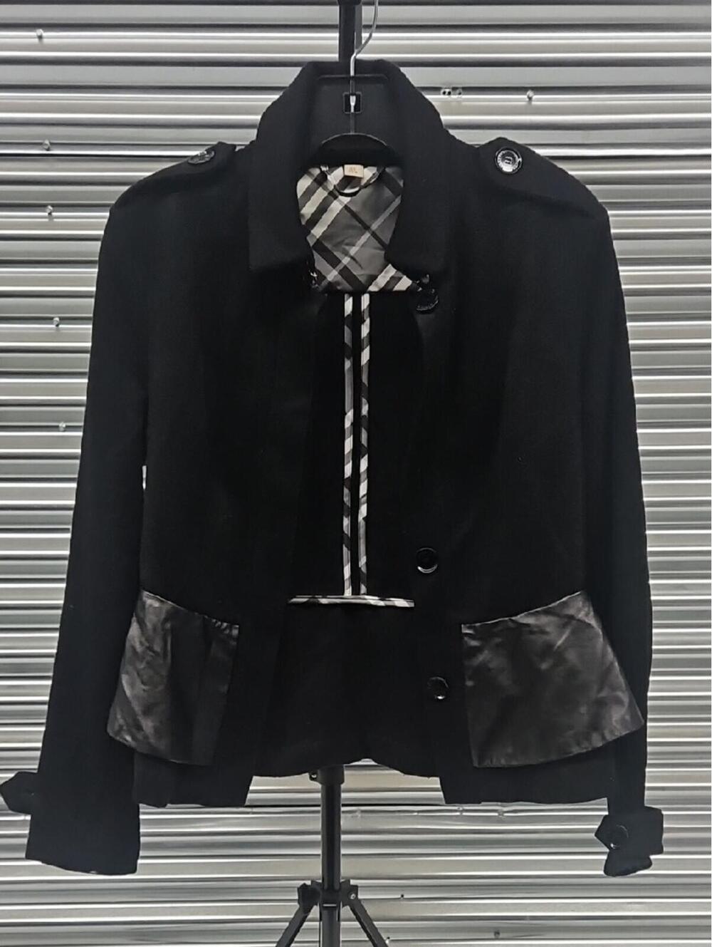 Burberry Black Jacket with Signature Check Trim